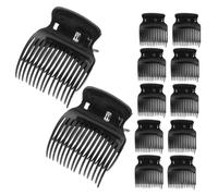 VILLCASE 12 Pièces Pinces à Friser Chauffantes en Abs Noires pour Coiffure Rapide et Lissage, Accessoires Cheveux pour Femmes et Filles en Coiffage et Séparation des Mèches