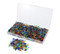 VILLCASE 1273 Pièces de Carreaux de Mosaïque en Verre Triangulaires 11x9 Mm, Feuille de Mosaïque Colorée pour Loisirs Créatifs et Décoration Murale, Verre pour Vitraux, Couleur