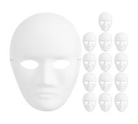 VILLCASE 14 Pièces Masque Blanc à Peindre en Papier Léger pour Visage Complet, pour Carnaval et Théâtre, Design Unisexe Vintage, Masque Artisanal DIY pour Adultes
