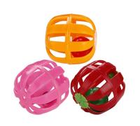 VILLCASE 15 Pièces Balle en Plastique en Forme de Citrouille avec Clochette, Stimule L’intérêt du Chat et Protège Les Meubles et Sols des Griffures Couleur Aléatoire