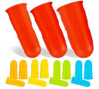 VILLCASE 15 Protège-Doigts en Silicone Multicolores - Lot de 15 Pièces Tailles S M L - Protections Résistantes à la Chaleur pour Couture Repassage et Travaux Manuels