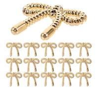 VILLCASE 16 Pièces Boutons Décoratifs Style Petit Luxe en Alliage de Zinc Or 20mm, Nœud Papillon Élégant pour Décoration Vêtements et Pulls, Installation Facile pour Tenues de Fête