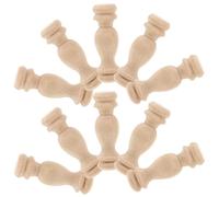 VILLCASE 18 Pcs Balustres en Bois Vintage pour Escalier, Petits Piliers Romains Décoratifs de Pont, Beige, Facile D'entretien pour Embellir Rambardes Intérieures