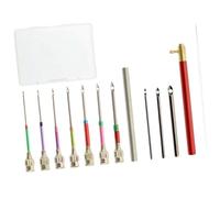 VILLCASE 1ensemble Kit Aiguilles Punch Needle Remplaçables pour Broderie Stylo de Couture Polyvalent avec Embouts Interchangeables Accessoires pour Point de Croix et Travaux Manuels