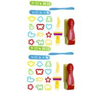 VILLCASE 2 Ensembles Kit Outils Argile Colorée Avec Moules Et Extrudeuse À Glace Accessoires Pour Modelage Et Créativité 18 Pièces * 2