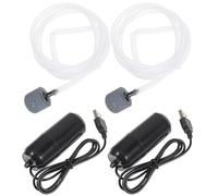 VILLCASE 2 Ensembles Petite en Plastique Blanc, Facile à Transporter Pompe à Air Silencieuse Couleur Aléatoire pour Aquarium Port USB pour Aquariums D'intérieur