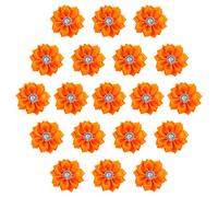 VILLCASE 2 Ensembles Tissu Strass Fleur Eucalyptus Épingle À Cheveux Coudre Perles Tresses Toile De Jute Ruban Barrettes Clinquant Petits Pains Guirlande Orange Chiffon 40 Pièces * 2