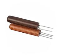 VILLCASE 2 Fourchettes de Moxibustion en Bois Naturel Porte-Rouleau de Moxa Portable Pointe en Acier Inoxydable Outil d'Extension pour Bâtonnet d'Acupuncture Usage Domestique