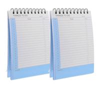 VILLCASE 2 Paquets Spiral Notebook Undated Daily Weekly To Do Planner With Top Coil Binding Tear-off Pages For Office School Home Task Management