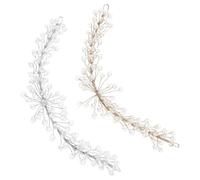 VILLCASE 2 Pièces Bandeau de Mariage en Strass pour Mariée, Léger et Confortable, en Plastique et Fer, Accessoires Cheveux Mariage pour Fête de Noces