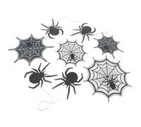 VILLCASE 2 Pièces Bannière Araignée Noire en Papier Jam Double Face pour Décoration Halloween, Suspendue, pour Bureau et Salle de Classe, Style