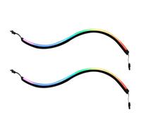 VILLCASE 2 Pièces Barre Lumineuse Argb 5v 400mm pour Boîtier PC, 28 LED | ABS Noir, Installation Facile Adhésif, Connecteurs 3 Broches, Synchronisation en Série