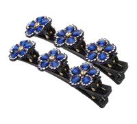 VILLCASE 2 Pièces Barrette à Cheveux Décorative Fleur à Cinq Pétales en Résine Bleue Structure Double Couche, Maintien Sécurisé et Douceur pour Cheveux, pour Mariage et Coiffure Élégante