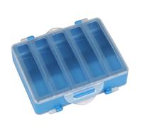 VILLCASE 2 Pièces Boîte de Pêche à Mouche Double Face ABS | Fermeture à Boucle Scellée, Charnière Élargie, Capacité 10 Hameçons, Finition Bleue