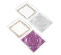 VILLCASE 2 Pièces Boîte de Rangement Compacte et Légère en Plastique pour Faux Cils, Étui Transparent Créatif Orné de Pierres, Facile à Nettoyer, Voyage et Déplacements