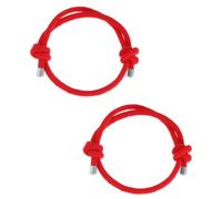VILLCASE 2 Pièces Bracelet Rouge Tressé Ajustable Corde Amulette Nœud Coulissant Symbolique Protection et Lot pour Couple et Amitié