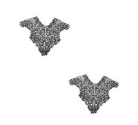 VILLCASE 2 Pièces Broche Polyester avec Col Fleur Dentelle Brodée Soluble Eau Accessoire Décolleté Noir pour Couture et Diy