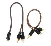 VILLCASE 2 Pièces Câble Audio Voiture Stereo Splitter Mâle vers Femelle pour Amplificateur Haut-parleur Câble Extension Audio Cuivre Pur Transmission Stable sans Bruit