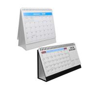 VILLCASE 2 pièces Calendrier de Bureau Calendrier Debout avec Bloc Notes Design Minimaliste pour Organisation et Planification des Enseignants