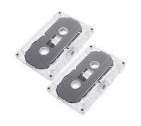 VILLCASE 2 pièces Cassette Audio Vierge Bruit pour Enregistreur Magnétophone Lot de Cassettes Transparentes Vintage