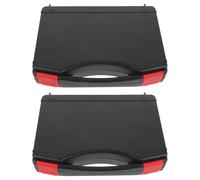 VILLCASE 2 Pièces Coffret à Outils en Plastique Noir Léger et Facile à Ranger, Boîte Multifonctionnelle pour Rangement Sécurisé des Outils à Main