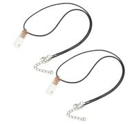 VILLCASE 2 Pièces Collier Pendentif Bouteille en Verre Graines de Moutarde, Cuir Pu, Bijoux Religieux Chrétiens Élégants pour Projets DIY et Inspiration Spirituelle