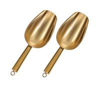 VILLCASE 2 pièces Cuillère à Glace Acier Inoxydable Doré Pelle Multifonction pour Glaçons Farine Bonbons et Grains Ustensile de Cuisine Robuste et Facile à Nettoyer