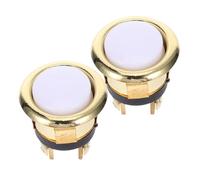 VILLCASE 2 Pièces de sonnette bouton de porte remplacement du bouton de la sonnette boutons de cloche de porte éclairée insert de bouton de sonnette Alliage de zinc Golden