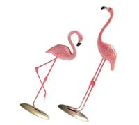 VILLCASE 2 pièces Décoration Flamant Rose Résine Statue Figurine Tropicale pour Salon Chambre Bureau Accessoires Maison