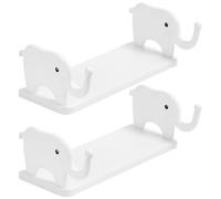 VILLCASE 2 Pièces Étagères Murales Flottantes Blanches sans Perçage en PP, Support de Rangement Multi-Usage pour Bureaux et Salles de Bain