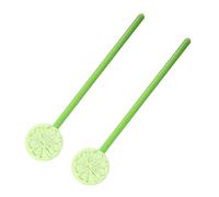 VILLCASE 2 Pièces Glass Swizzle Sticks with Slice Design Reusable Cocktail Stirrer for Juice Milk Transparent Bar Drink Mixing Rods for Bars Cafes Halloween