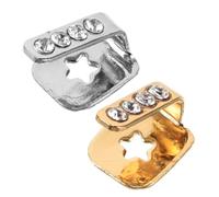 VILLCASE 2 Pièces Grillz Dent Quatre Pierres, Barre Verticale