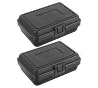 VILLCASE 2 Pièces Mallette à Outils Rigide Noire en Plastique, Boîte de Rangement Étanche Légère Organisation pour Protection D'équipement en Extérieur