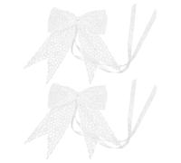 VILLCASE 2 Pièces Mini Nœuds en Dentelle Blancs Faits Main