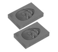 VILLCASE 2 Pièces Moulages Graphite Crâne Haute Densité pour Fusion Or Cuivre Moules à Résistants Chaleur pour Artisans et Bricoleurs