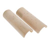 VILLCASE 2 Pièces Oreiller Cervical Demi-Rond en Bambou, Structure Creuse | Format Portable, Usage Salle de Bain et Gym, Support de Nuque, Forme Semi-circulaire
