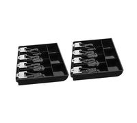VILLCASE 2 Pièces Organisateur de pour Caisse Enregistreuse Compartiments Séparés pour Billets et Design Professionnel et Facile à Installer pour Magasins et Supermarchés