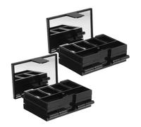 VILLCASE 2 Pièces Palette de Maquillage Mixte Portable en Abs Léger avec Miroir Pliable, 3 Couches, Facile à Nettoyer, pour Usage Quotidien et Voyage