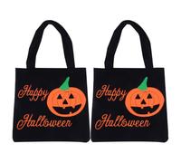 VILLCASE 2 Pièces Paquet à Main en Tissu Citrouille pour Bonbons D'halloween, Accessoire Festif et Réutilisable, pour Fête et Garçon et Filles