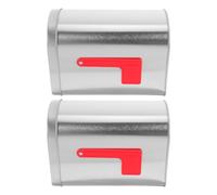 VILLCASE 2 Pièces Petite Boîte aux Lettres en Tôle Argentée, Décorative