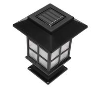 VILLCASE 2 Pièces Phares LED aménagement paysager cour lumières piliers pôle lampadaires lampe solaire lampes de pelouse à énergie solaire lampes de jardin à énergie solaire Noir