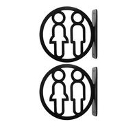 VILLCASE 2 Pièces Plaque de Toilettes Double Face Noire Acrylique Signalisation Murale Verticale pour Hommes et Femmes Panneau pour Bureaux Restaurants et Lieux Publics