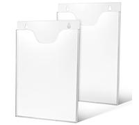 VILLCASE 2 Pièces Porte-documents Muraux en Acrylique, Rangement Vertical | Organisation Pratique, Gain de Place, Blanc, pour Magazines et Journaux, Usage Maison ou Hôpital