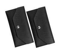 VILLCASE 2 Pièces Portefeuille en Cuir Organisateur de trésorerie pour la budgétisation Pochette d'argent pour l'argent d'argent pour Femmes Sac en espèces Centrale Noir