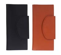 VILLCASE 2 Pièces Portefeuille Enveloppe à 2 Niveaux en PU, Format Fin | Fermeture à Bouton-pression, Section Passeport, Usage Quotidien et Déplacements, Accès Simple D'une Main