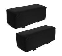 VILLCASE 2 Pièces Rallonge de Hauteur D'accoudoir en Mousse à Mémoire de Forme Ergonomique pour Chaise Gaming et Bureau, Housse en Peluche Noire Confortable
