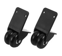 VILLCASE 2 Pièces Roulette de Haut-Parleur de Scène, Roue de Rechange L Droite à Double Roulement, Plastique et Caoutchouc, Noir, Vis et Entretoises, pour Systèmes Audio de Scène