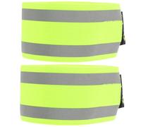 VILLCASE 2 Pièces Sangle de Jambe de Course Réglable Réfléchissante en Polyester pour Exercice Extérieur Bandes Larges de Sécurité Visibles la Nuit