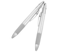 VILLCASE 2 Pièces Stylo à Pointiller pour Nail Art Professionnel en Plastique Argenté Embouts Multiples Interchangeables et Contrôle par Pression, pour Salon de Manucure
