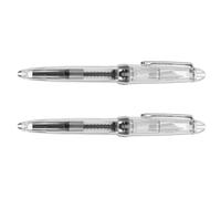 VILLCASE 2 Pièces Stylo Plume à Remplissage par Piston Torsadé en Acrylique Transparent avec Réservoir D’encre Grosse Capacité pour Écriture Quotidienne et Calligraphie